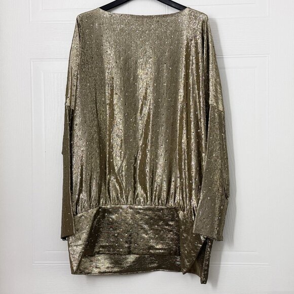 Shimmery Gold Sequinned Silk Tunic Size 6 - Picture 1 of 3